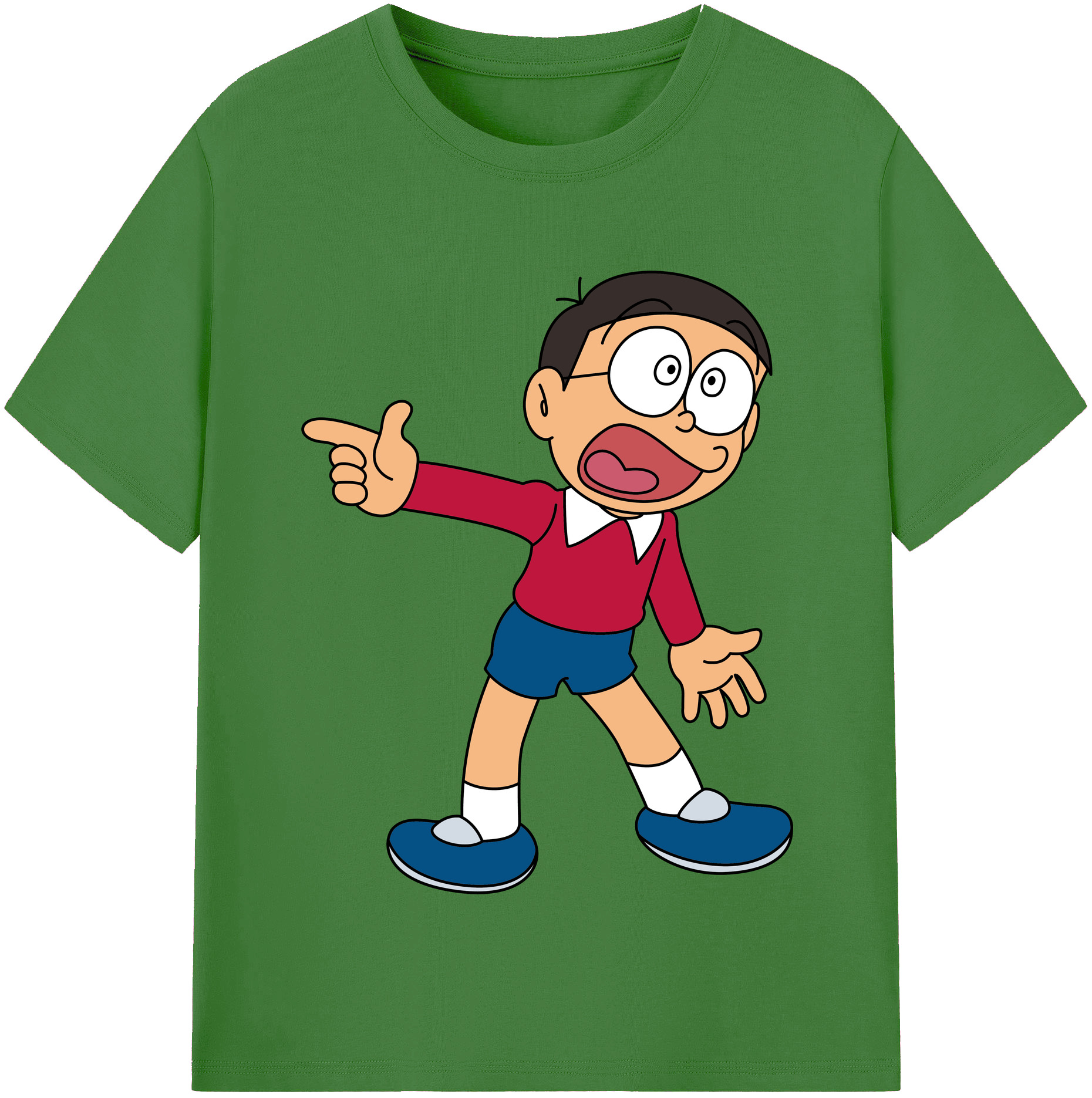 （画像用） ドラえもん 野比 のび太 Doraemon Nobita Nobi レディースカジュアルプリントTシャツ（綿100％）